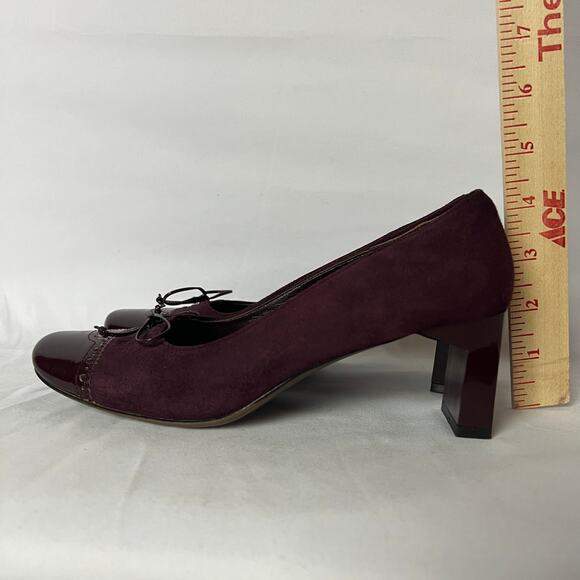 COMME CA DU MODE Burgandy Leather Pump Heels Size 22.5 Japan, US 7.5 - Picture 4 of 11